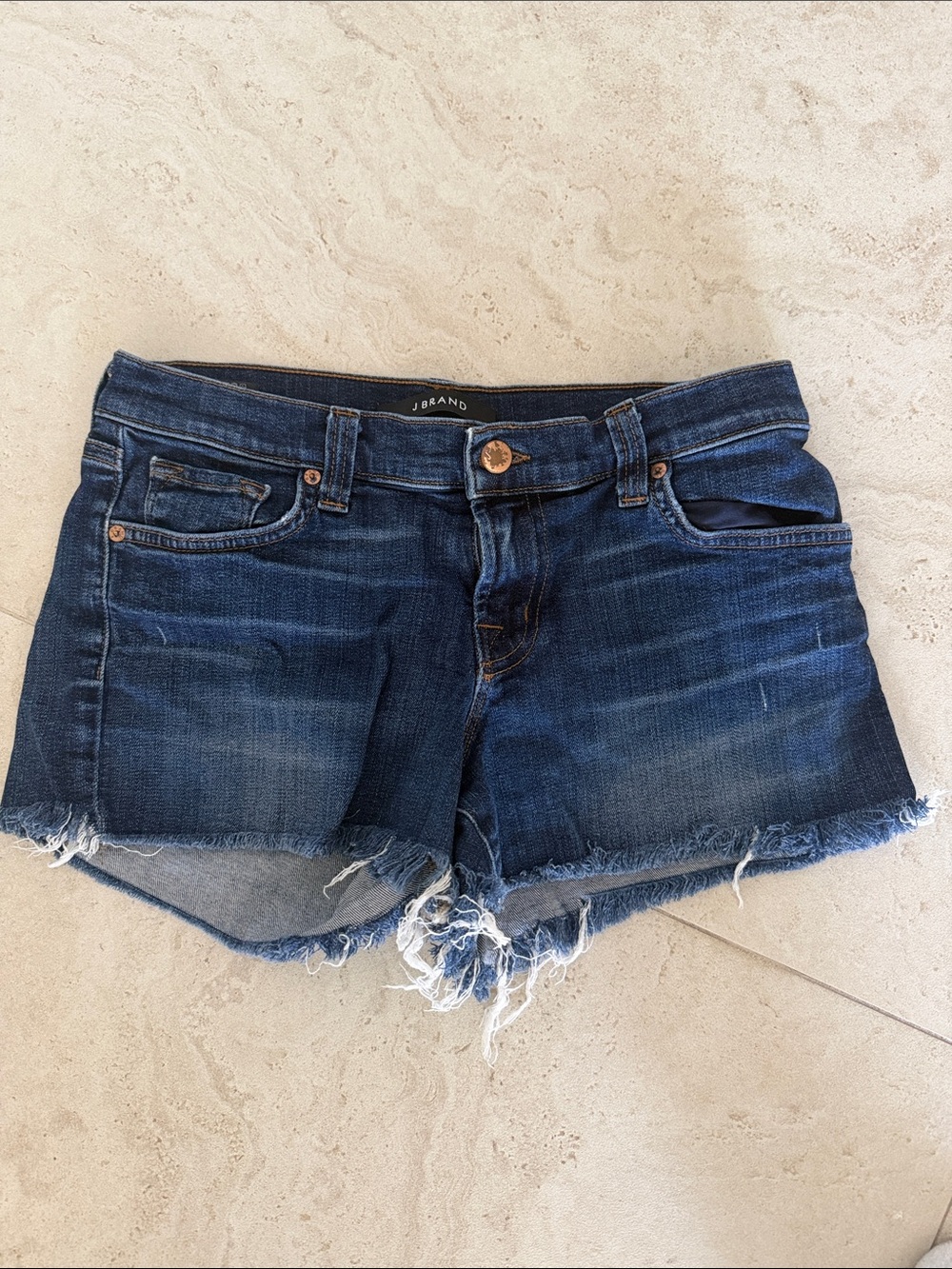 J Brand Indigo Distressed Denim Cutoff Shorts